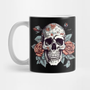 Skull floral Rose Vintage Day of the Dead Mug